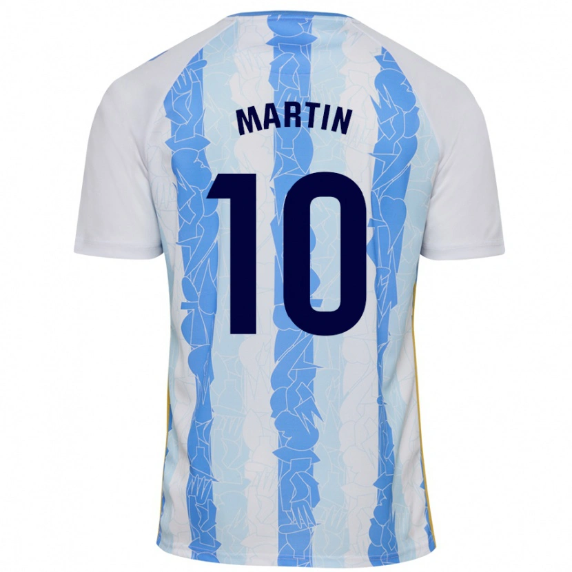Danxen Uomo Maglia Jesús Martín #10 Bianco Blu Kit Gara Home 2024/25 Maglietta