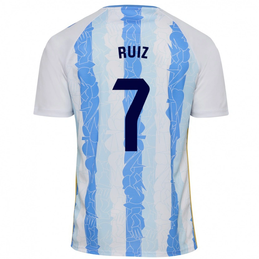 Danxen Uomo Maglia María Ruiz #7 Bianco Blu Kit Gara Home 2024/25 Maglietta
