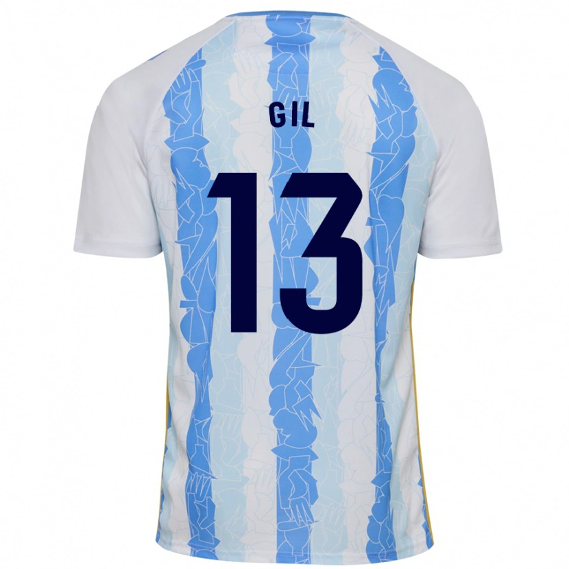 Danxen Uomo Maglia Noelia Gil #13 Bianco Blu Kit Gara Home 2024/25 Maglietta