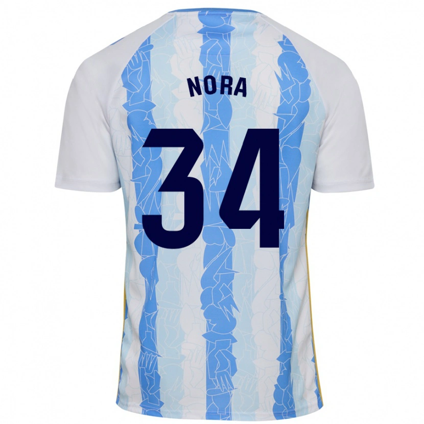 Danxen Uomo Maglia Nora #34 Bianco Blu Kit Gara Home 2024/25 Maglietta
