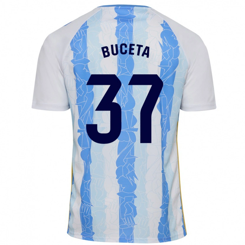 Danxen Uomo Maglia Ana Buceta #37 Bianco Blu Kit Gara Home 2024/25 Maglietta