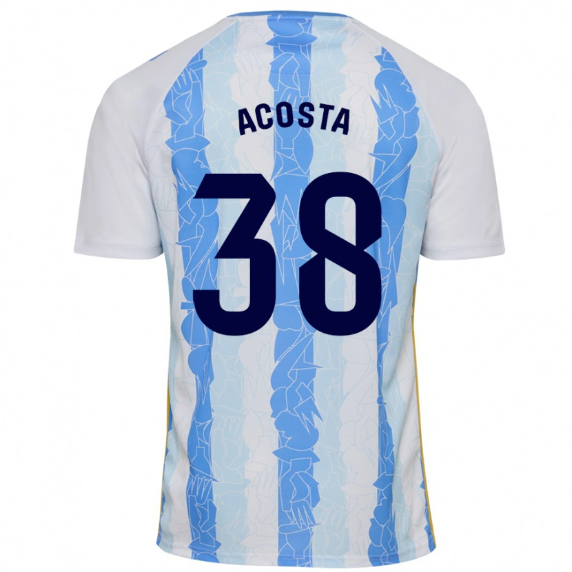 Danxen Uomo Maglia Judith Acosta #38 Bianco Blu Kit Gara Home 2024/25 Maglietta