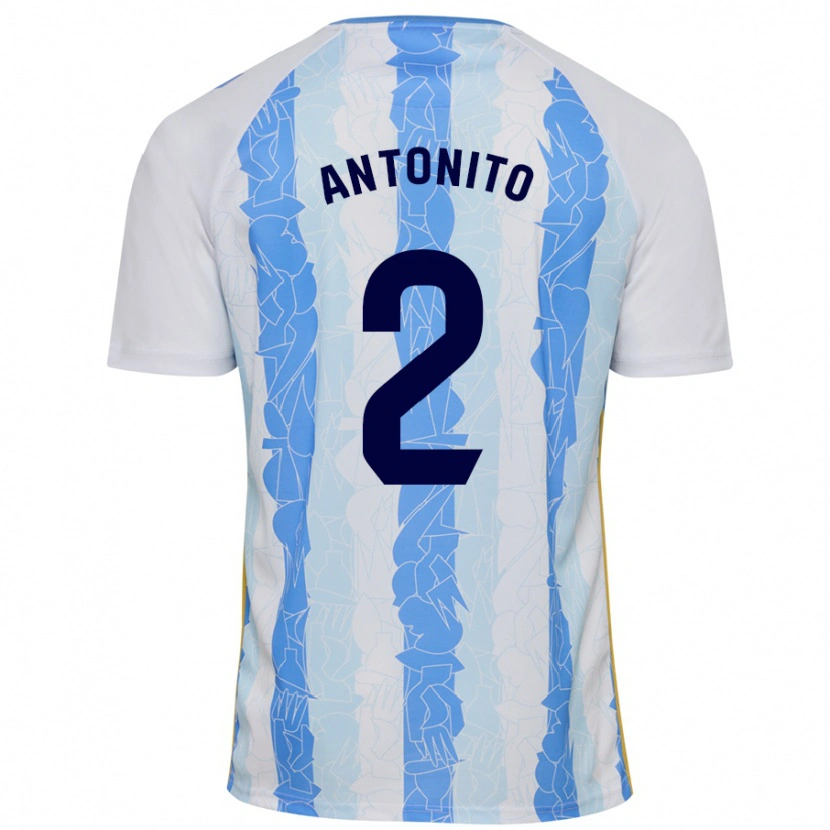 Danxen Uomo Maglia Antoñito #2 Bianco Blu Kit Gara Home 2024/25 Maglietta