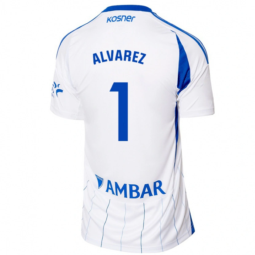 Danxen Uomo Maglia Cristian Álvarez #1 Rosso Bianco Kit Gara Home 2024/25 Maglietta