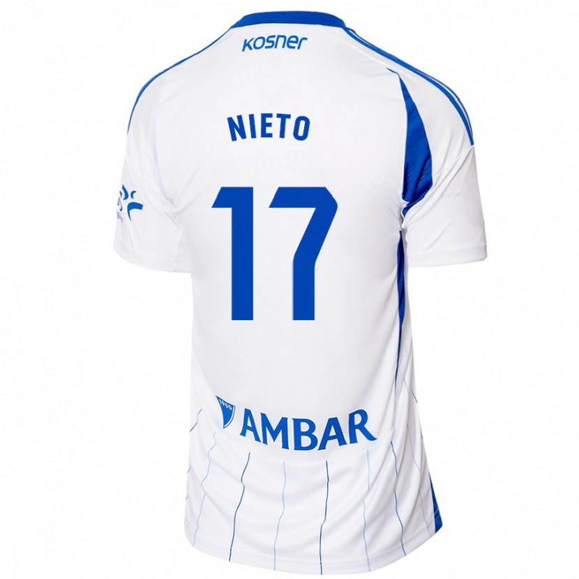 Danxen Uomo Maglia Carlos Nieto #17 Rosso Bianco Kit Gara Home 2024/25 Maglietta
