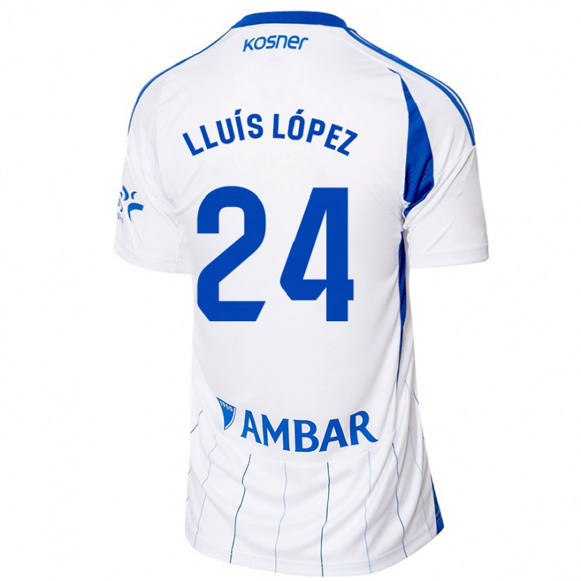 Danxen Uomo Maglia Lluís López #24 Rosso Bianco Kit Gara Home 2024/25 Maglietta