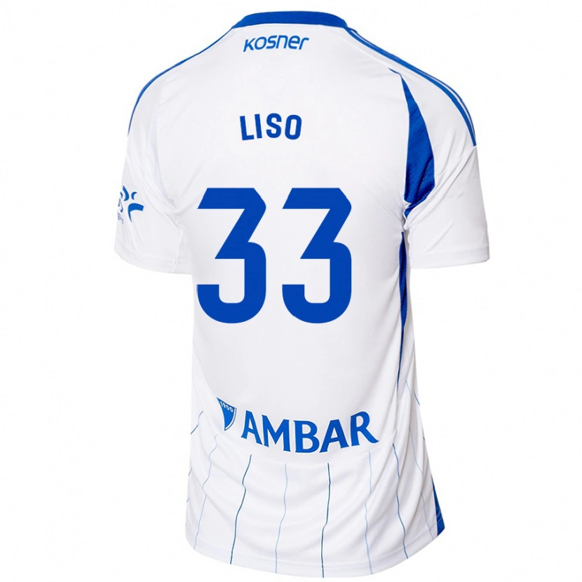 Danxen Uomo Maglia Adrián Liso #33 Rosso Bianco Kit Gara Home 2024/25 Maglietta