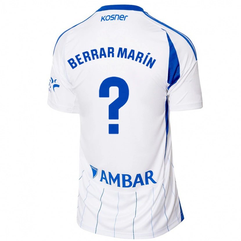 Danxen Uomo Maglia Sergio Berrar Marín #0 Rosso Bianco Kit Gara Home 2024/25 Maglietta