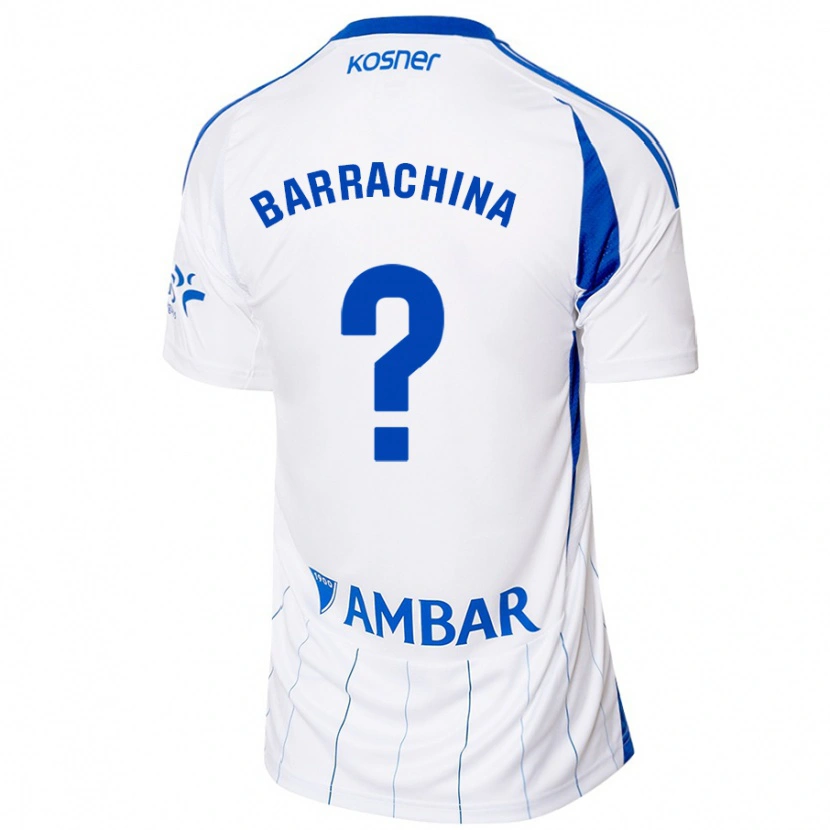 Danxen Uomo Maglia Hugo Barrachina #0 Rosso Bianco Kit Gara Home 2024/25 Maglietta