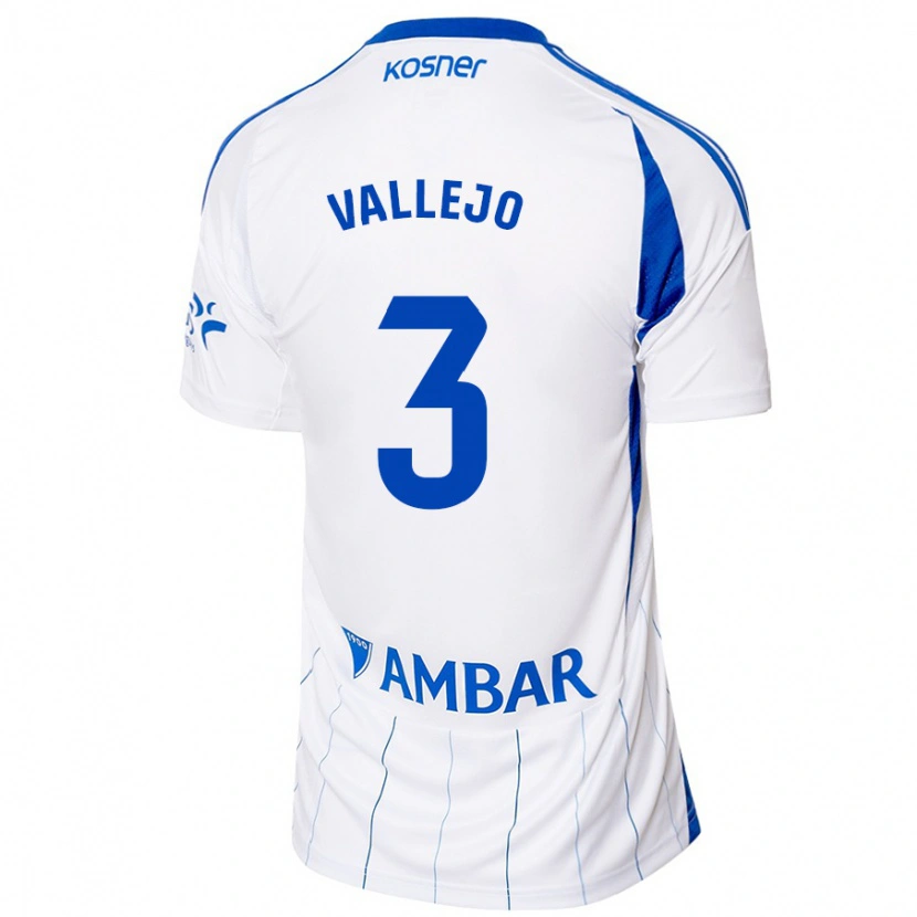 Danxen Uomo Maglia Jaime Vallejo #3 Rosso Bianco Kit Gara Home 2024/25 Maglietta