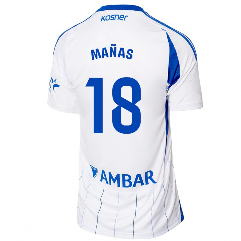 Danxen Uomo Maglia Aitor Mañas #18 Rosso Bianco Kit Gara Home 2024/25 Maglietta