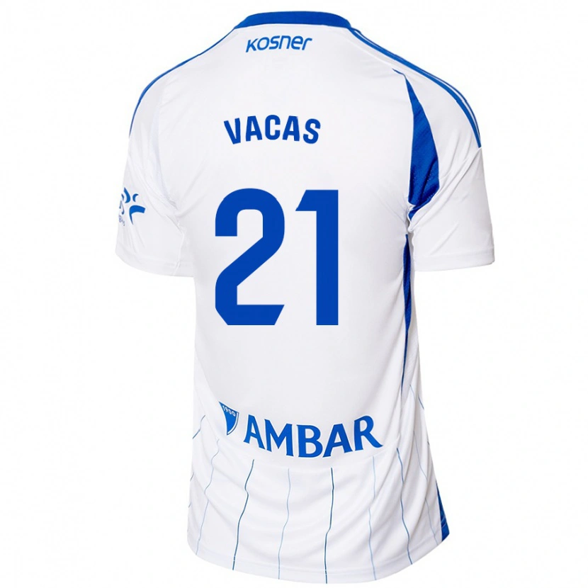 Danxen Uomo Maglia Óscar Vacas #21 Rosso Bianco Kit Gara Home 2024/25 Maglietta