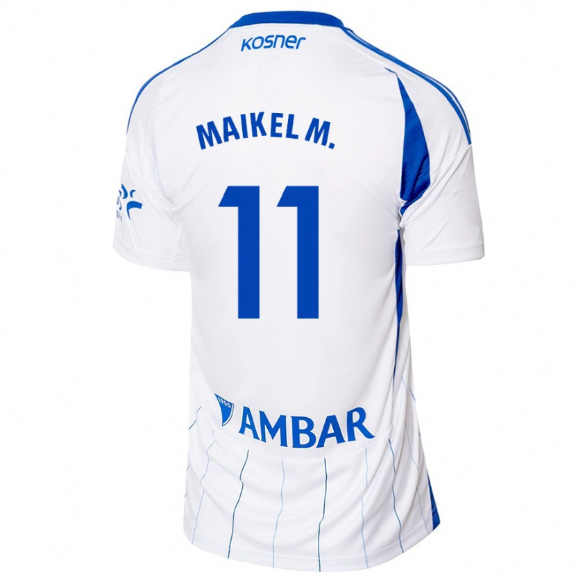 Danxen Uomo Maglia Maikel Mesa #11 Rosso Bianco Kit Gara Home 2024/25 Maglietta