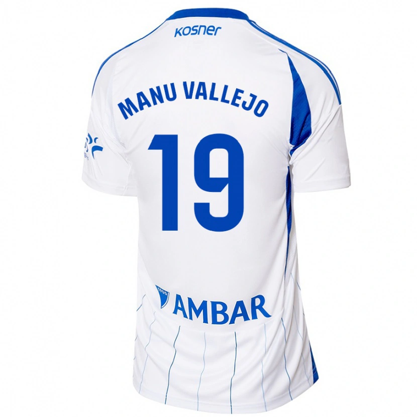 Danxen Uomo Maglia Manu Vallejo #19 Rosso Bianco Kit Gara Home 2024/25 Maglietta