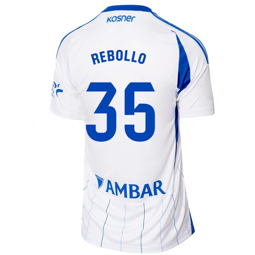 Danxen Uomo Maglia Dani Rebollo #35 Rosso Bianco Kit Gara Home 2024/25 Maglietta