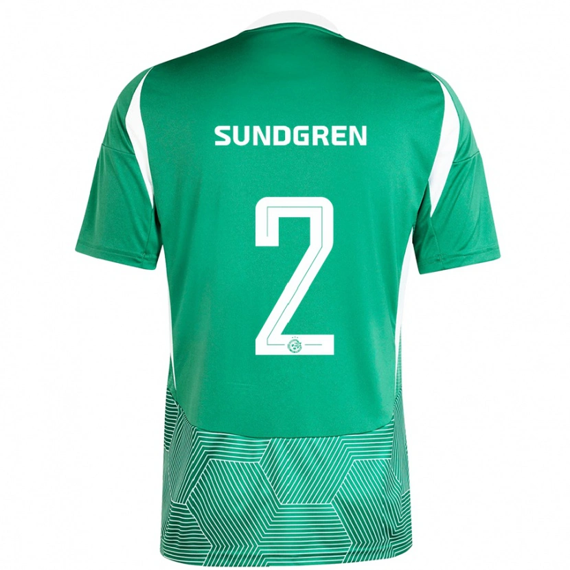 Danxen Uomo Maglia Daniel Sundgren #2 Verde Bianco Kit Gara Home 2024/25 Maglietta