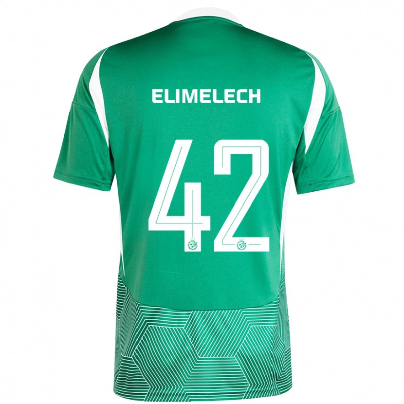 Danxen Uomo Maglia Roey Elimelech #42 Verde Bianco Kit Gara Home 2024/25 Maglietta