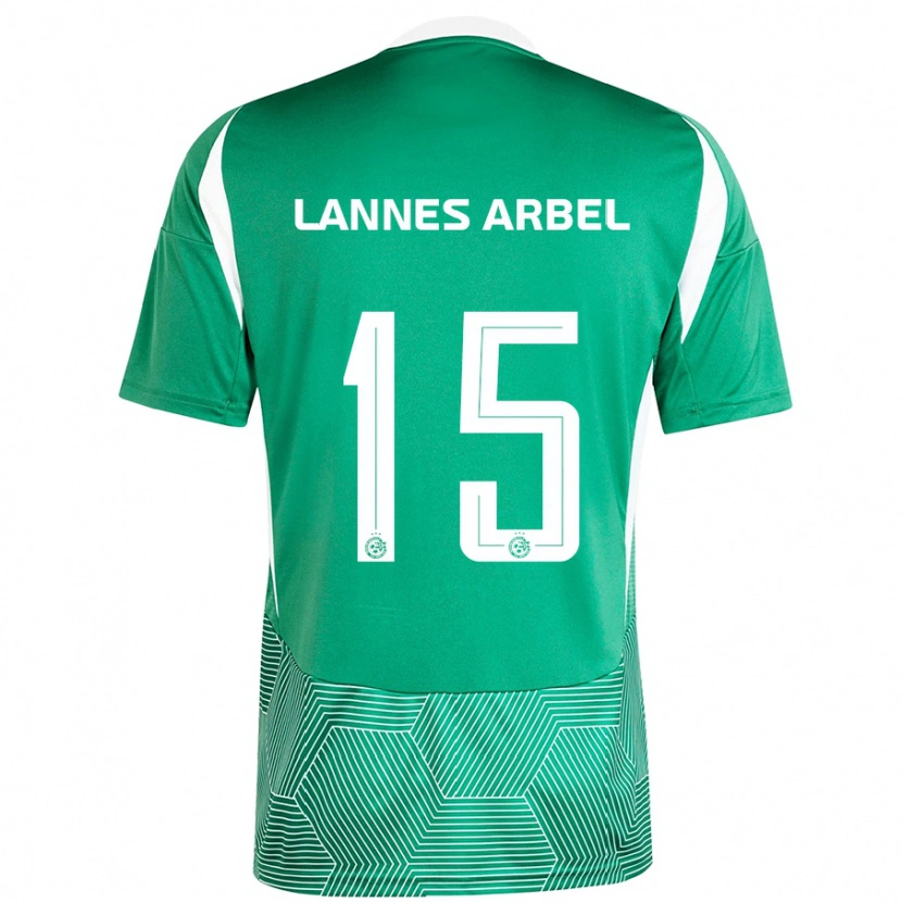 Danxen Uomo Maglia Tomer Lannes Arbel #15 Verde Bianco Kit Gara Home 2024/25 Maglietta