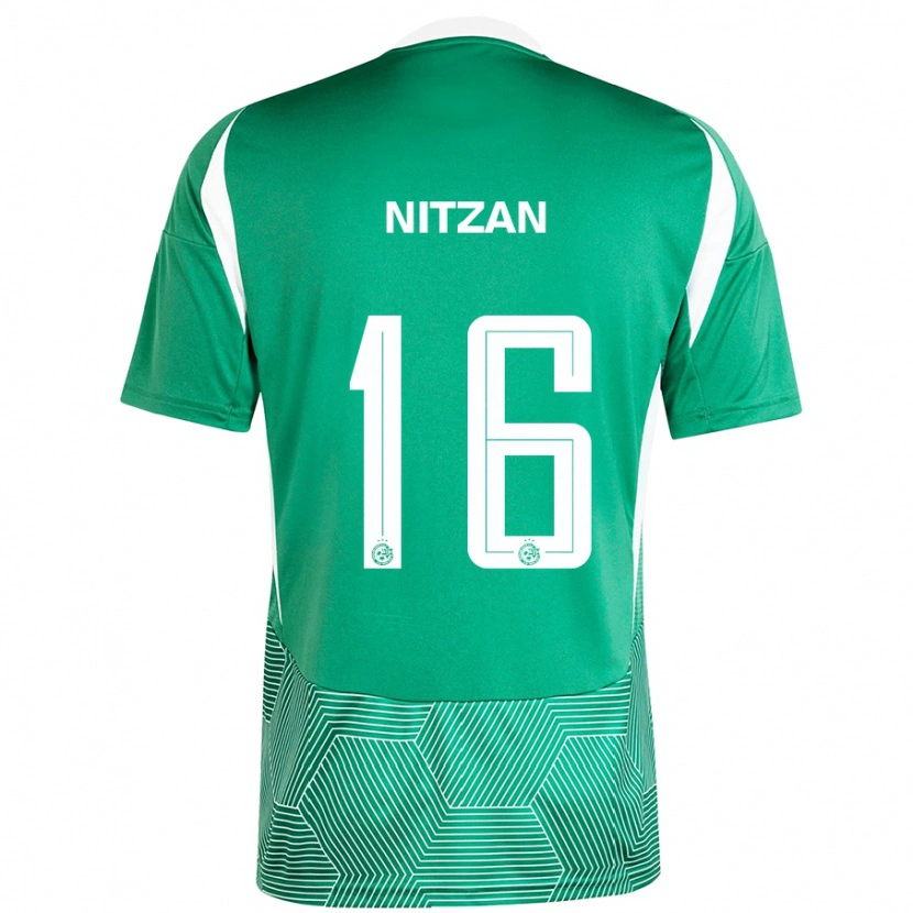 Danxen Uomo Maglia Itamar Nitzan #16 Verde Bianco Kit Gara Home 2024/25 Maglietta