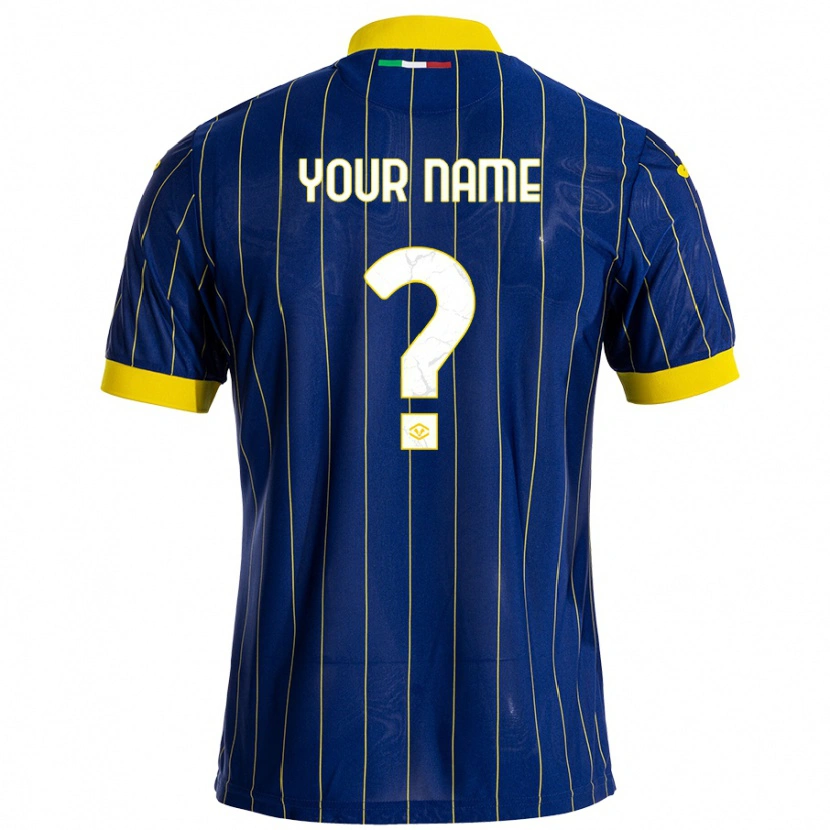 Danxen Uomo Maglia Il Tuo Nome #0 Blu Giallo Kit Gara Home 2024/25 Maglietta