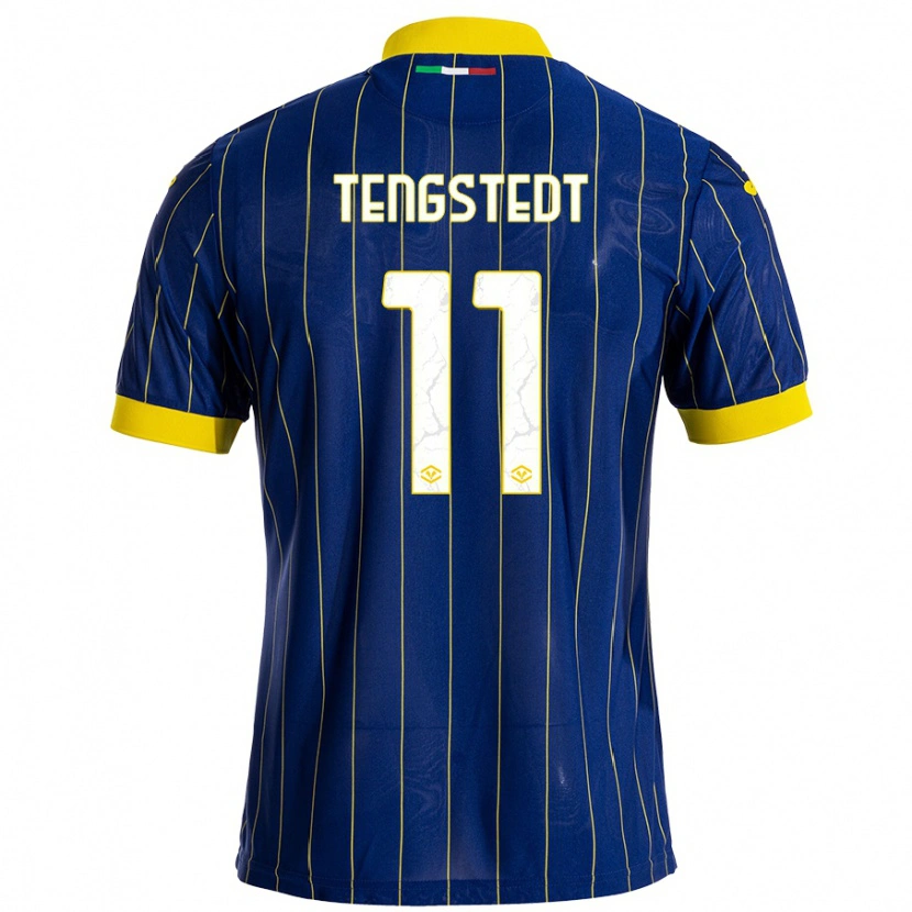 Danxen Uomo Maglia Casper Tengstedt #11 Blu Giallo Kit Gara Home 2024/25 Maglietta