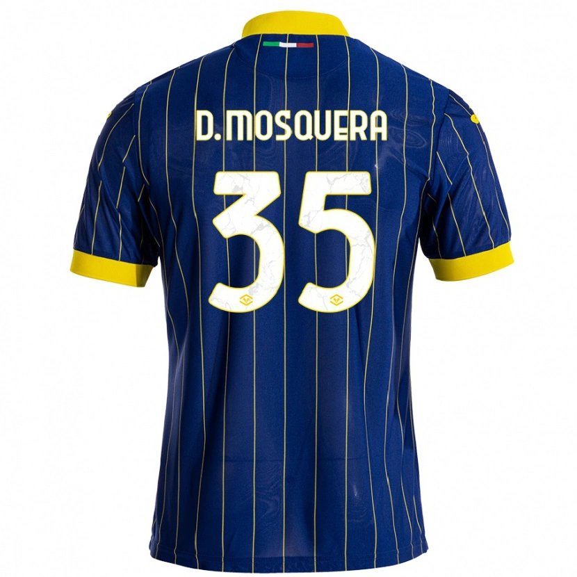 Danxen Uomo Maglia Daniel Mosquera #35 Blu Giallo Kit Gara Home 2024/25 Maglietta