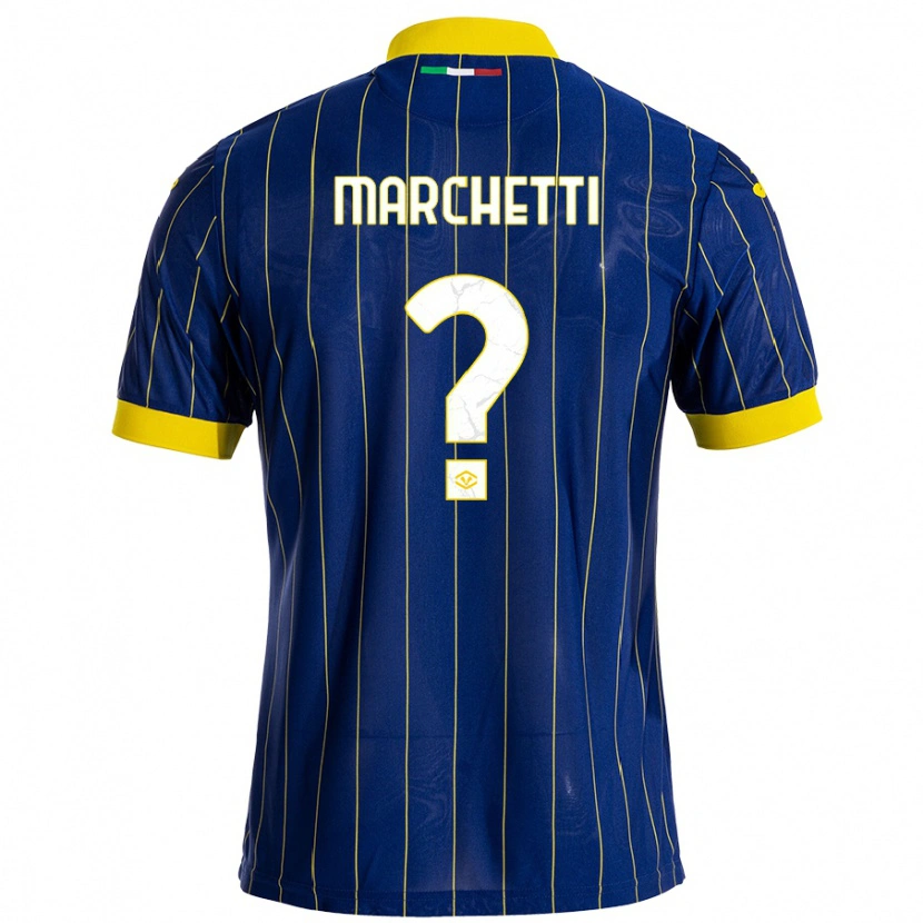 Danxen Uomo Maglia Nicolò Marchetti #0 Blu Giallo Kit Gara Home 2024/25 Maglietta