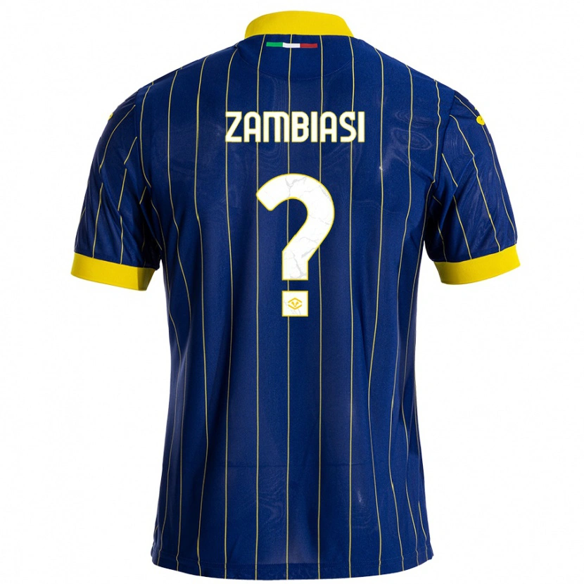 Danxen Uomo Maglia Yonas Zambiasi #0 Blu Giallo Kit Gara Home 2024/25 Maglietta