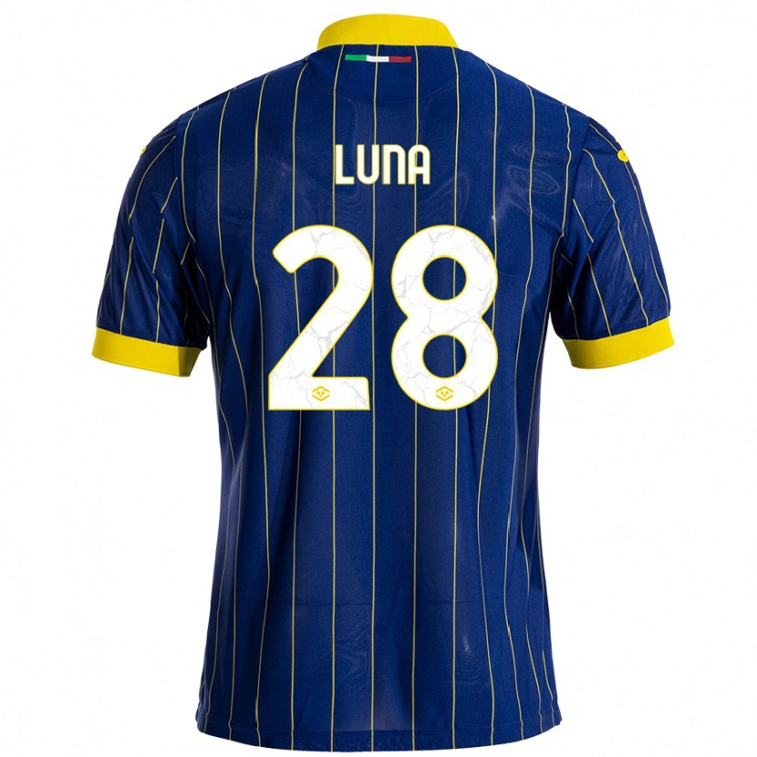 Danxen Uomo Maglia Agustín Luna #28 Blu Giallo Kit Gara Home 2024/25 Maglietta