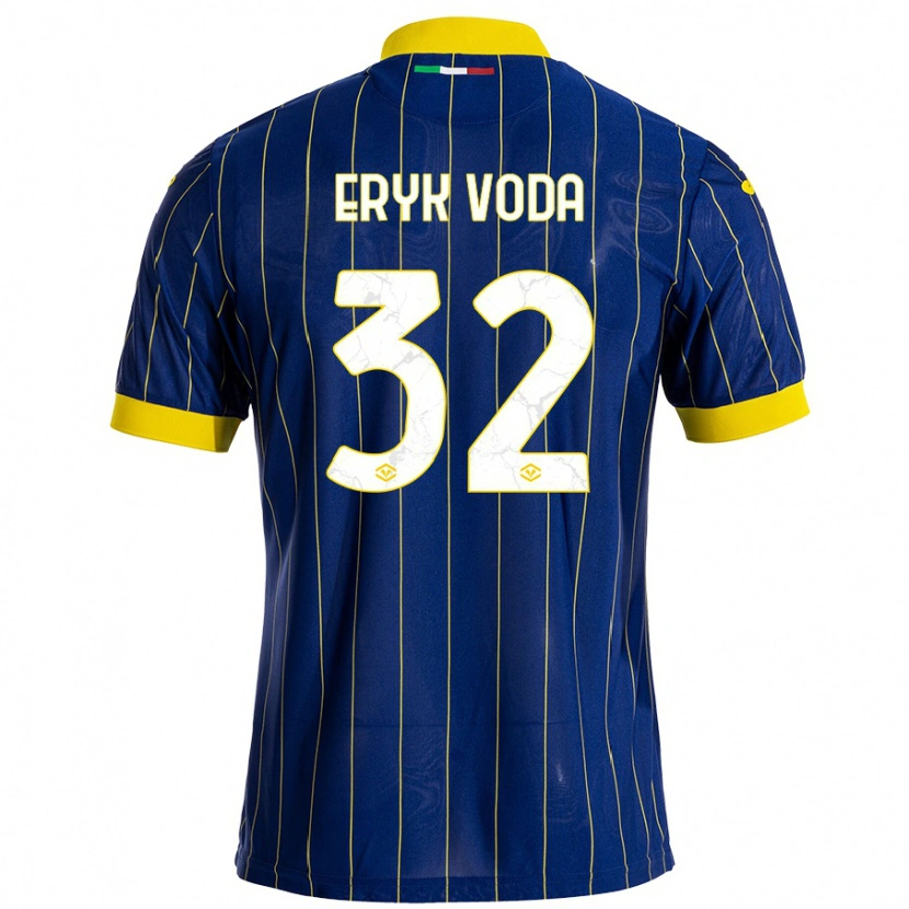 Danxen Uomo Maglia Andrei Eryk Voda #32 Blu Giallo Kit Gara Home 2024/25 Maglietta