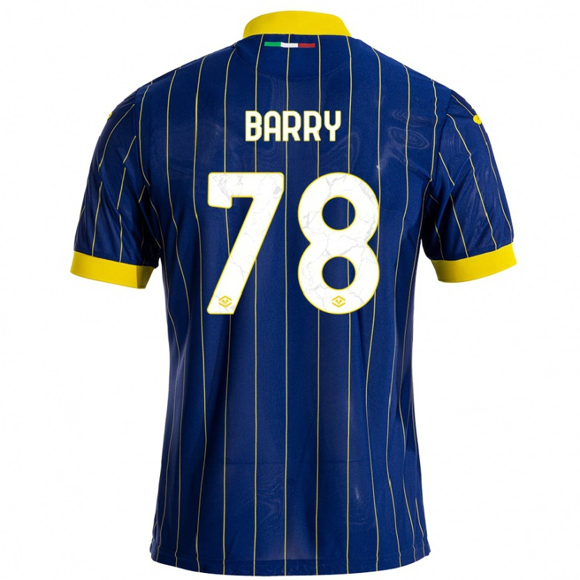 Danxen Uomo Maglia Oumar Barry #78 Blu Giallo Kit Gara Home 2024/25 Maglietta