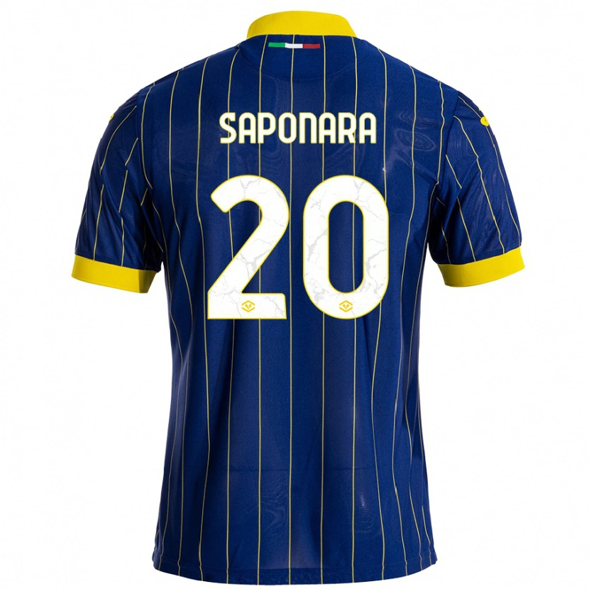 Danxen Uomo Maglia Riccardo Saponara #20 Blu Giallo Kit Gara Home 2024/25 Maglietta