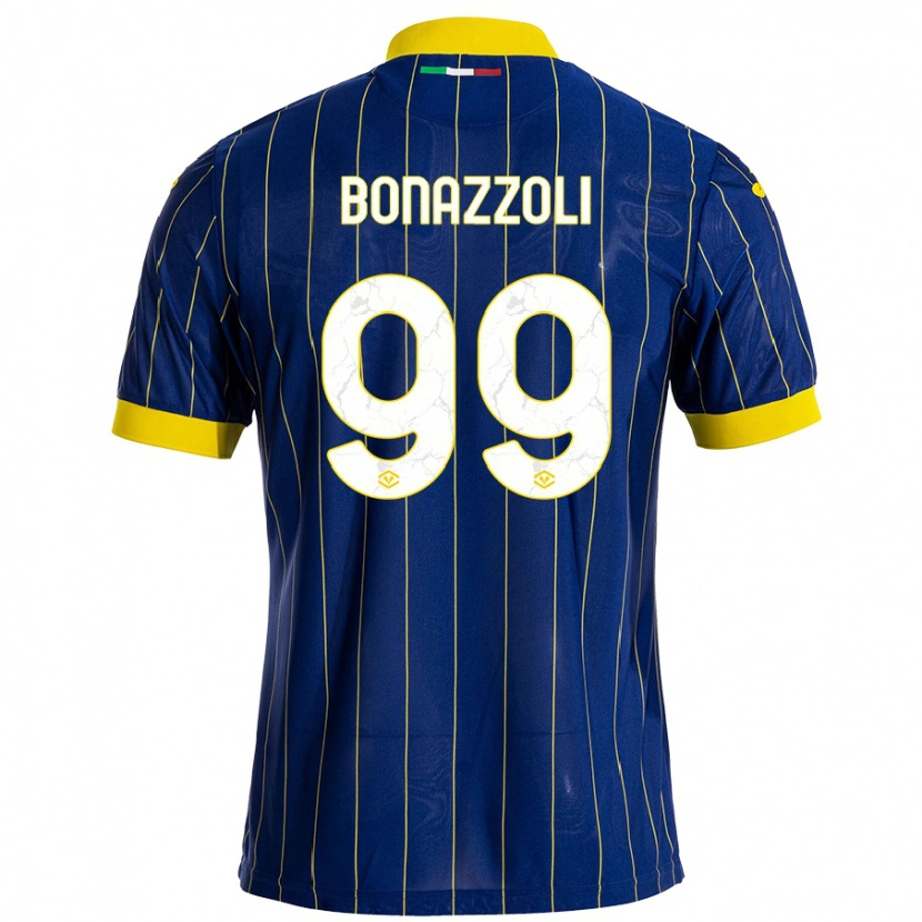 Danxen Uomo Maglia Federico Bonazzoli #99 Blu Giallo Kit Gara Home 2024/25 Maglietta