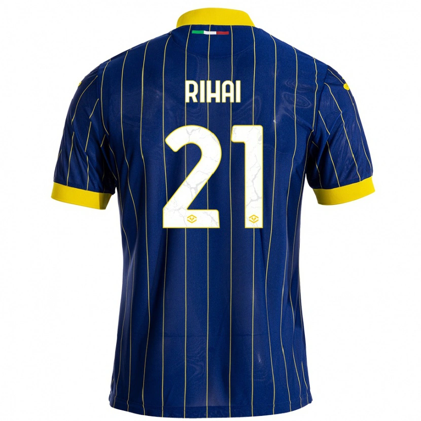 Danxen Uomo Maglia Aiman Rihai #21 Blu Giallo Kit Gara Home 2024/25 Maglietta