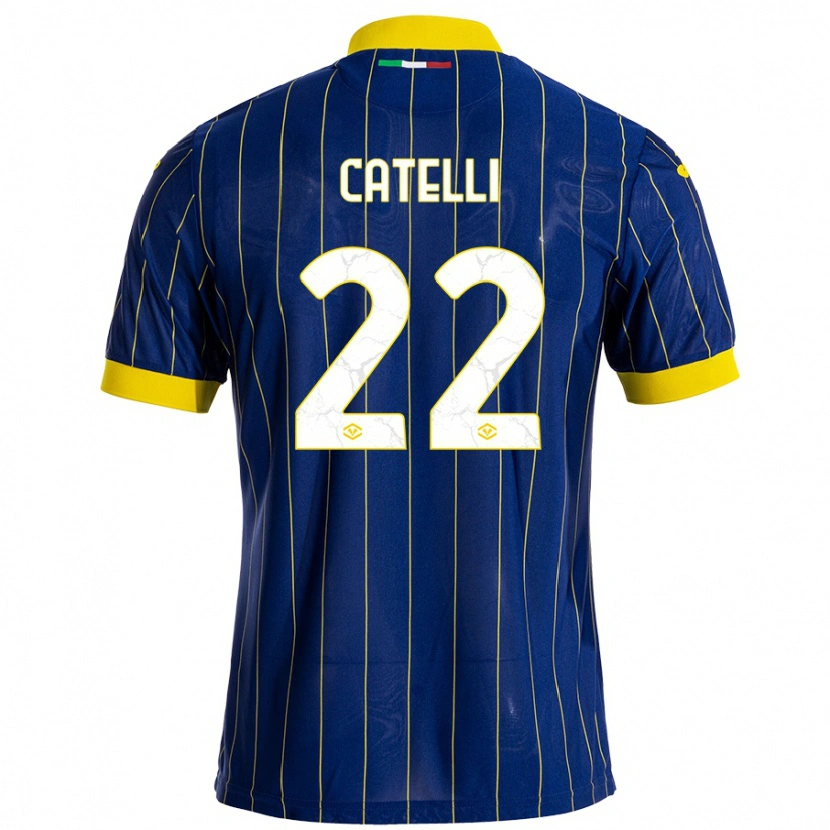 Danxen Uomo Maglia Anna Catelli #22 Blu Giallo Kit Gara Home 2024/25 Maglietta