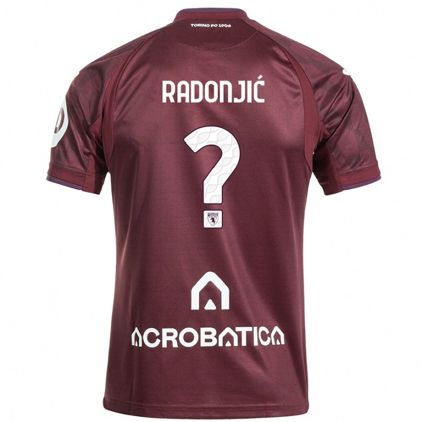 Danxen Uomo Maglia Nemanja Radonjic #0 Marrone Bianco Kit Gara Home 2024/25 Maglietta