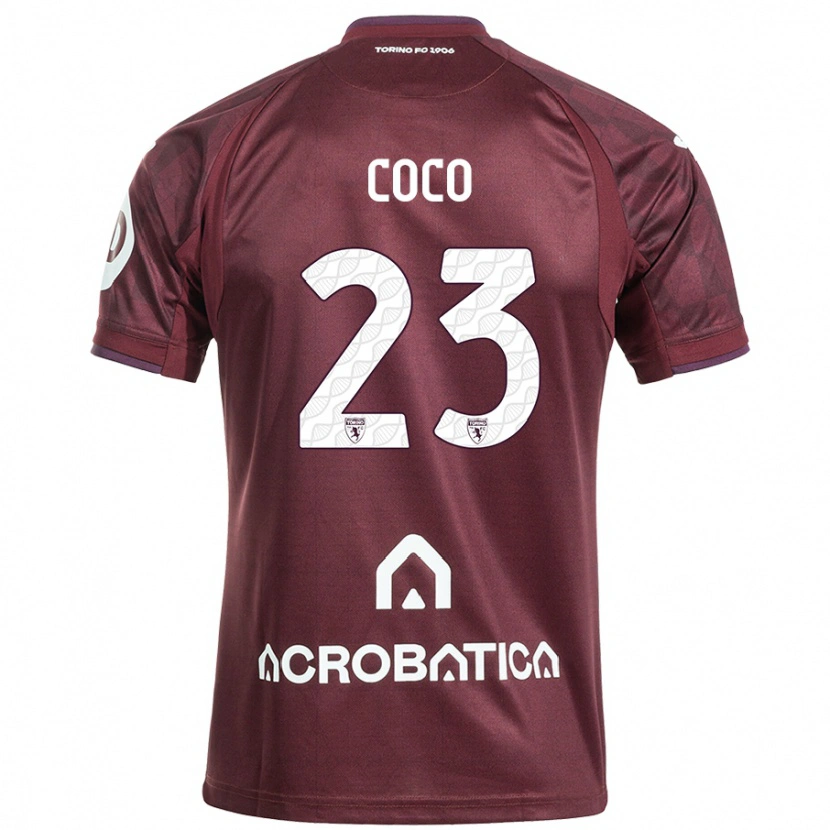 Danxen Uomo Maglia Saúl Coco #23 Marrone Bianco Kit Gara Home 2024/25 Maglietta