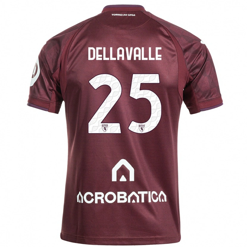 Danxen Uomo Maglia Alessandro Dellavalle #25 Marrone Bianco Kit Gara Home 2024/25 Maglietta