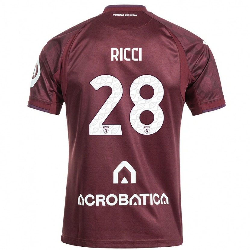 Danxen Uomo Maglia Samuele Ricci #28 Marrone Bianco Kit Gara Home 2024/25 Maglietta