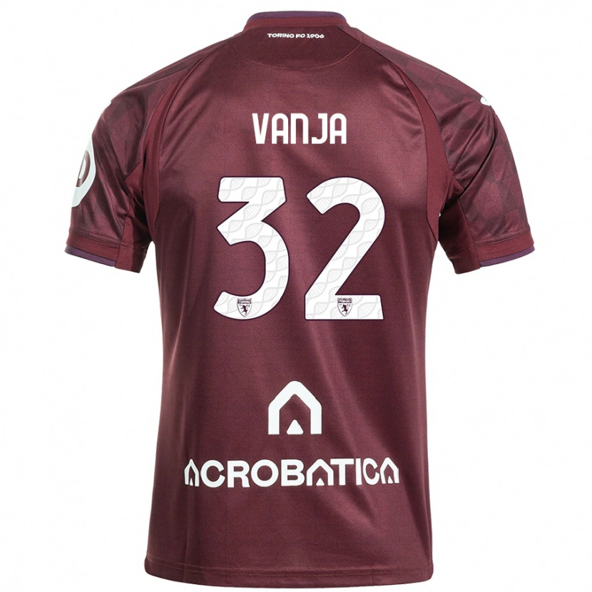 Danxen Uomo Maglia Vanja Milinković-Savić #32 Marrone Bianco Kit Gara Home 2024/25 Maglietta