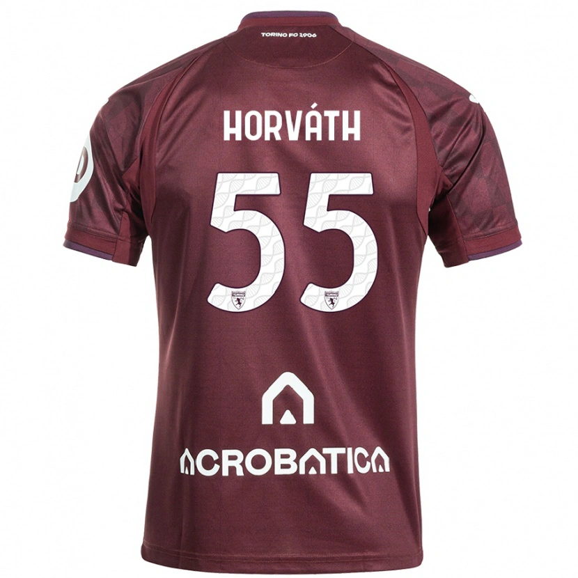 Danxen Uomo Maglia Krisztofer Horváth #55 Marrone Bianco Kit Gara Home 2024/25 Maglietta