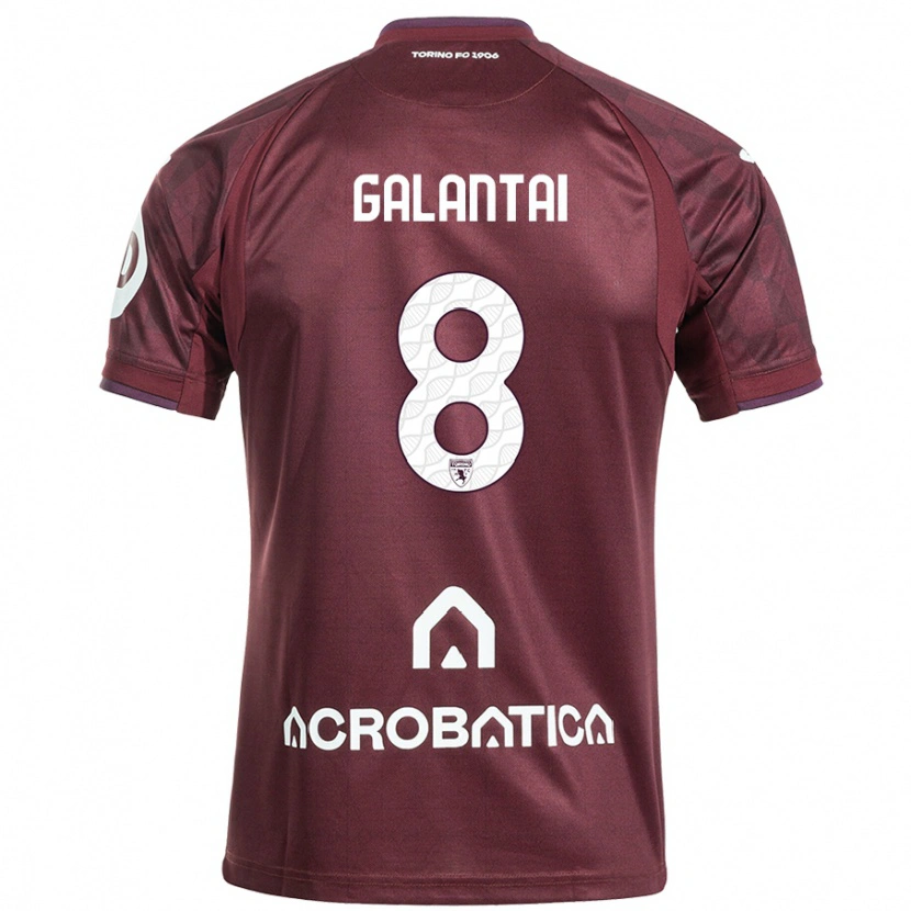 Danxen Uomo Maglia Tamás Galántai #8 Marrone Bianco Kit Gara Home 2024/25 Maglietta
