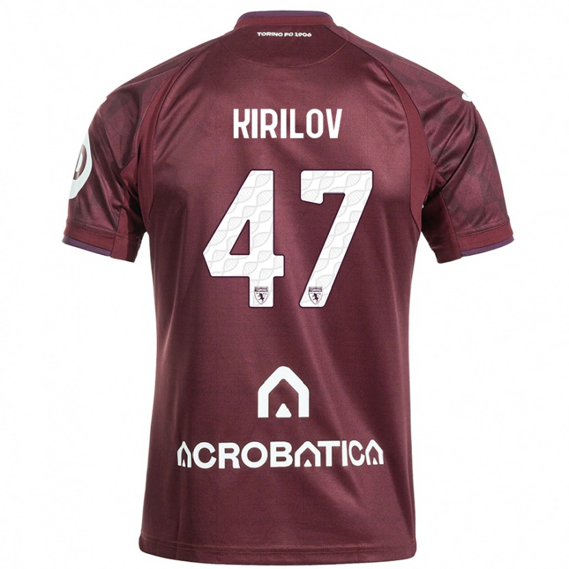 Danxen Uomo Maglia Martin Kirilov #47 Marrone Bianco Kit Gara Home 2024/25 Maglietta