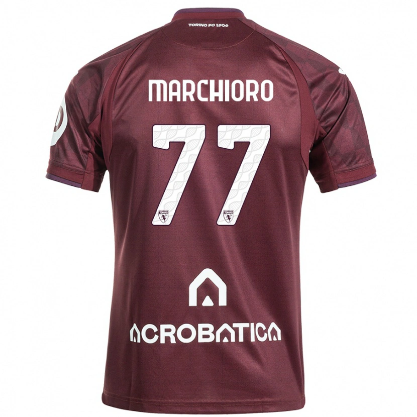 Danxen Uomo Maglia Raffaele Marchioro #77 Marrone Bianco Kit Gara Home 2024/25 Maglietta