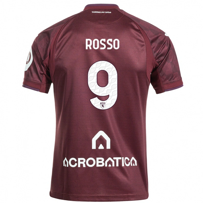 Danxen Uomo Maglia Eleonora Rosso #9 Marrone Bianco Kit Gara Home 2024/25 Maglietta