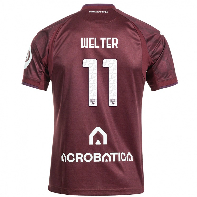 Danxen Uomo Maglia Francesca Welter #11 Marrone Bianco Kit Gara Home 2024/25 Maglietta