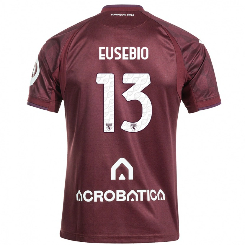 Danxen Uomo Maglia Chiara Eusebio #13 Marrone Bianco Kit Gara Home 2024/25 Maglietta