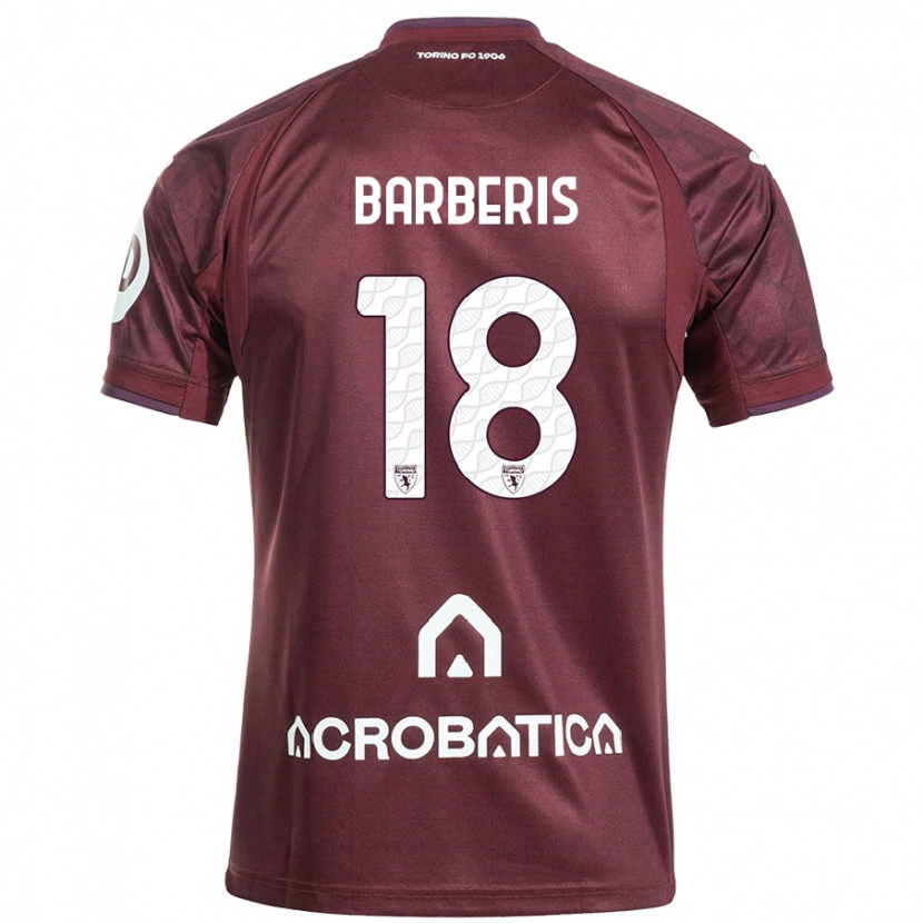 Danxen Uomo Maglia Laura Barberis #18 Marrone Bianco Kit Gara Home 2024/25 Maglietta