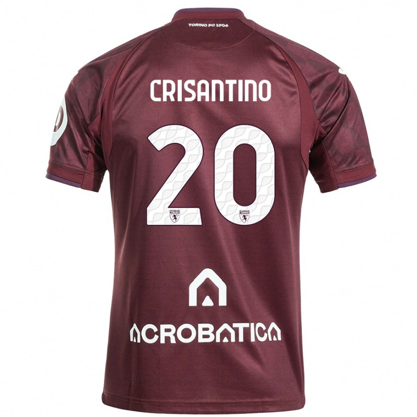 Danxen Uomo Maglia Giulia Crisantino #20 Marrone Bianco Kit Gara Home 2024/25 Maglietta