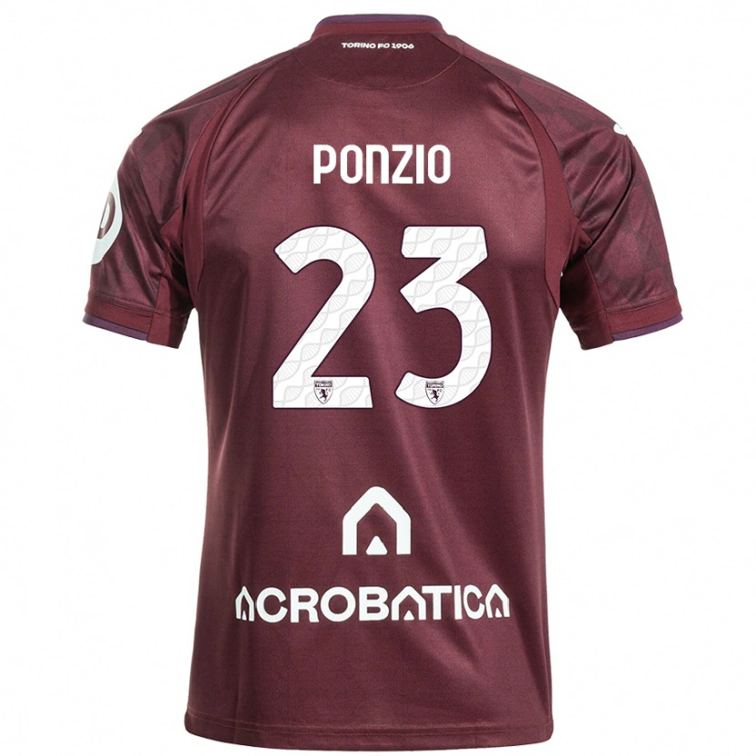 Danxen Uomo Maglia Erika Ponzio #23 Marrone Bianco Kit Gara Home 2024/25 Maglietta